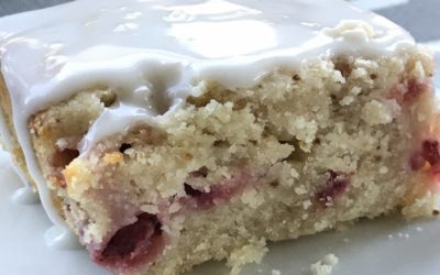 Strawberry Lemon Cake Bars with Lemon Glaze