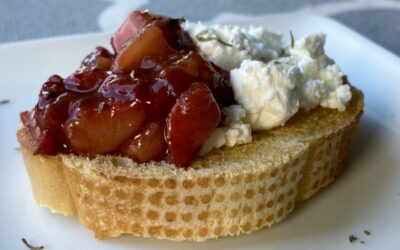Strawberry Balsamic Chutney and Goat Cheese Bruschetta
