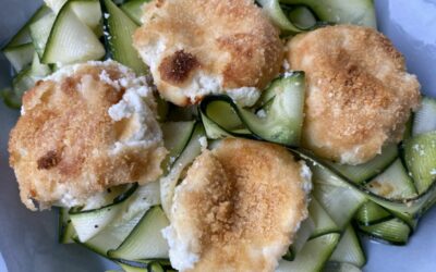 Zucchini Ribbon Salad with Goat Cheese Croutons