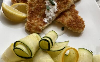 Fish Milanese with Summer Squash