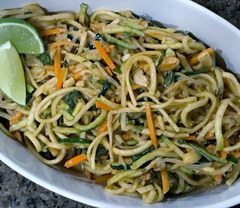 Zucchini Noodles With Spicy Peanut Sauce