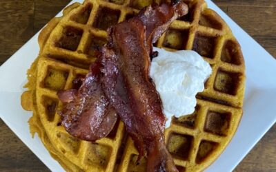 Pumpkin Spice Maple Bacon Waffles