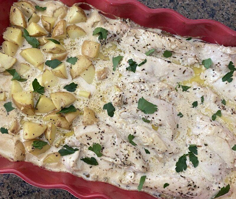 Chicken and Potatoes with Dijon Cream Sauce￼