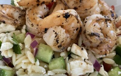 Greek Style Grilled Shrimp Orzo Pasta Salad