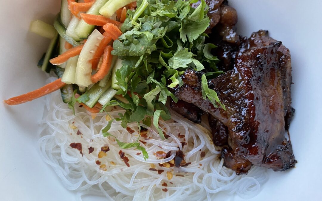 Vermicelli Noodles Topped with Chargrilled Pork